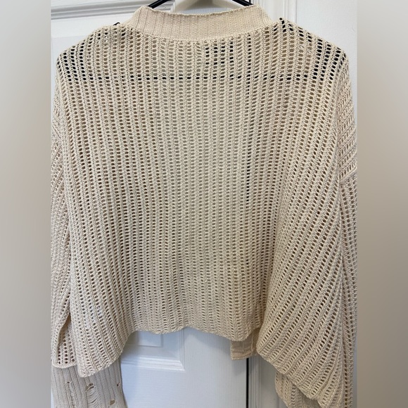 Urban Outfitters distressed cream knit cardigan size M - Picture 2 of 4
